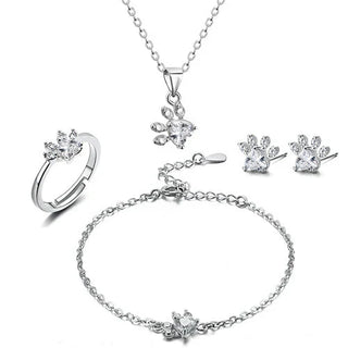 Arbour – Parure de bijoux 4 pièces avec patte et cœur en zirconia