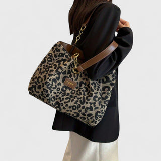 DELACROIX | SAC SHOPPING EN TOILE MOTIF LÉOPARD