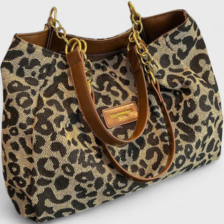 DELACROIX | SAC SHOPPING EN TOILE MOTIF LÉOPARD