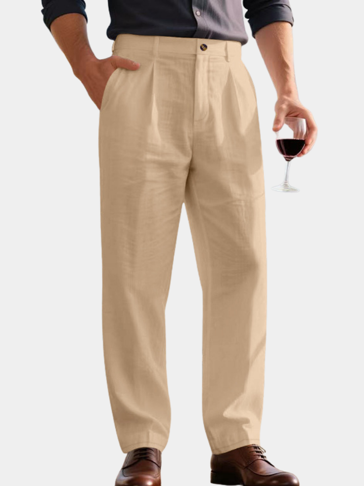 LORENZO | PANTALONS EN LIN À JAMBES LARGES