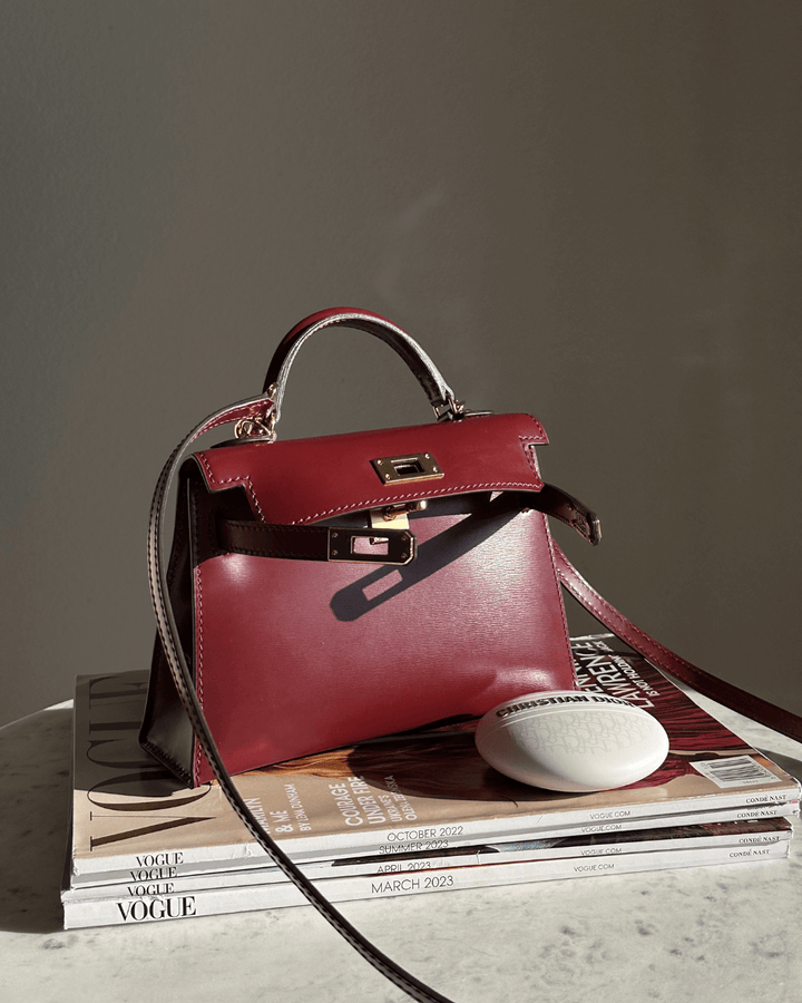 DELACROIX | MINI SAC EN CUIR BORDEAUX ÉLÉGANT
