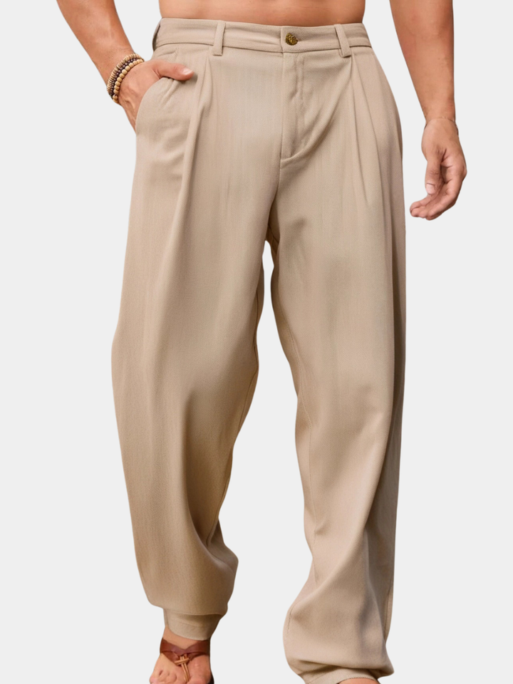 NICCOLÒ | PANTALONS EN LIN À JAMBES LARGES