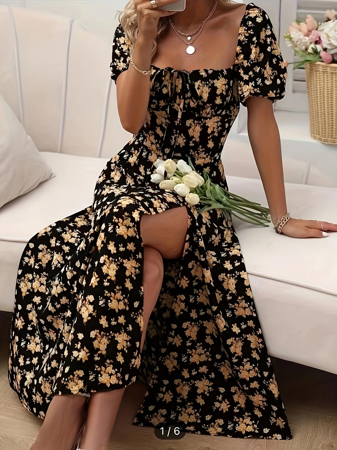 DELACROIX | Robe Élégante Florale Chloé