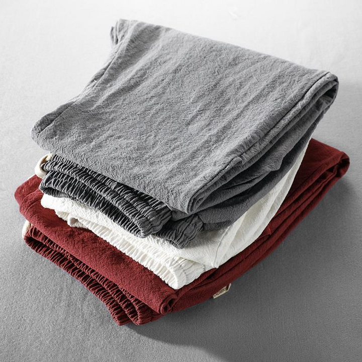 Pantalon En Lin À Coupe Décontractée Pour Homme