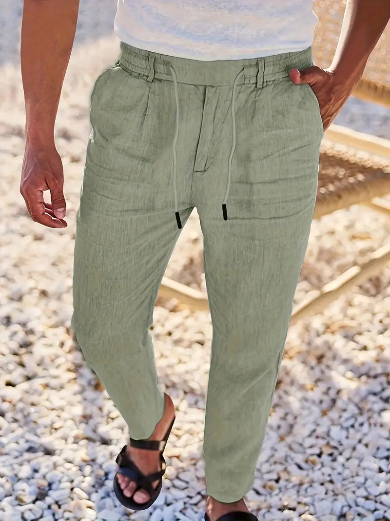 NICHOLS | PANTALONS LARGES EN LIN AVEC CORDON
