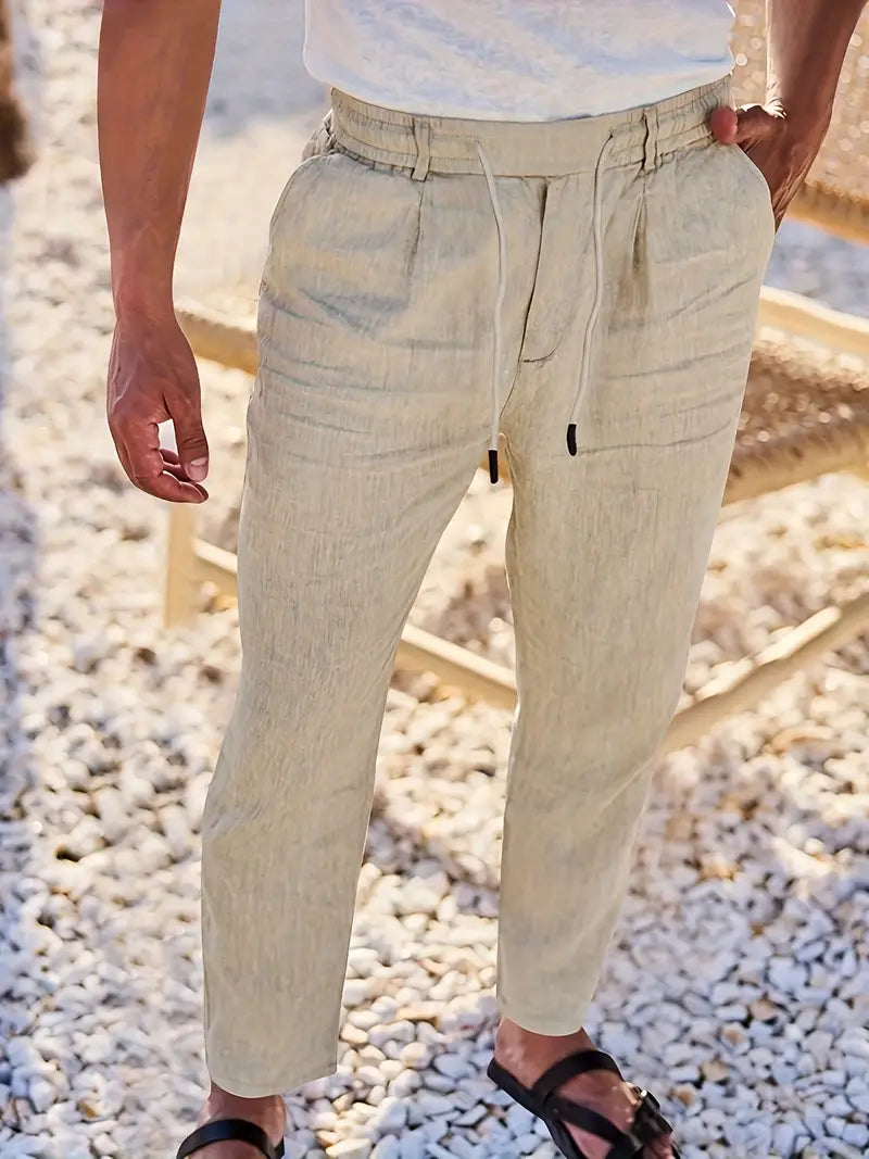 NICHOLS | PANTALONS LARGES EN LIN AVEC CORDON