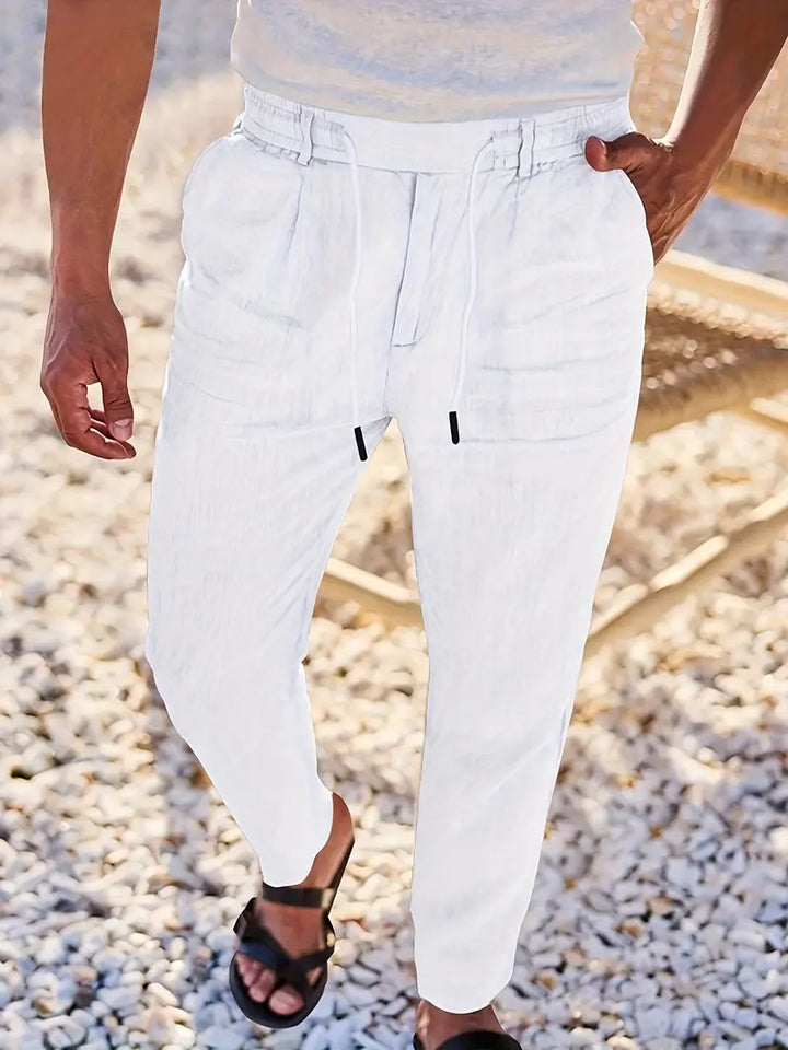 NICHOLS | PANTALONS LARGES EN LIN AVEC CORDON