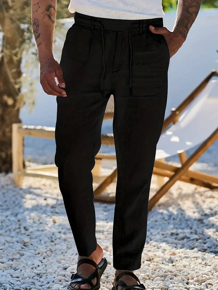 NICHOLS | PANTALONS LARGES EN LIN AVEC CORDON