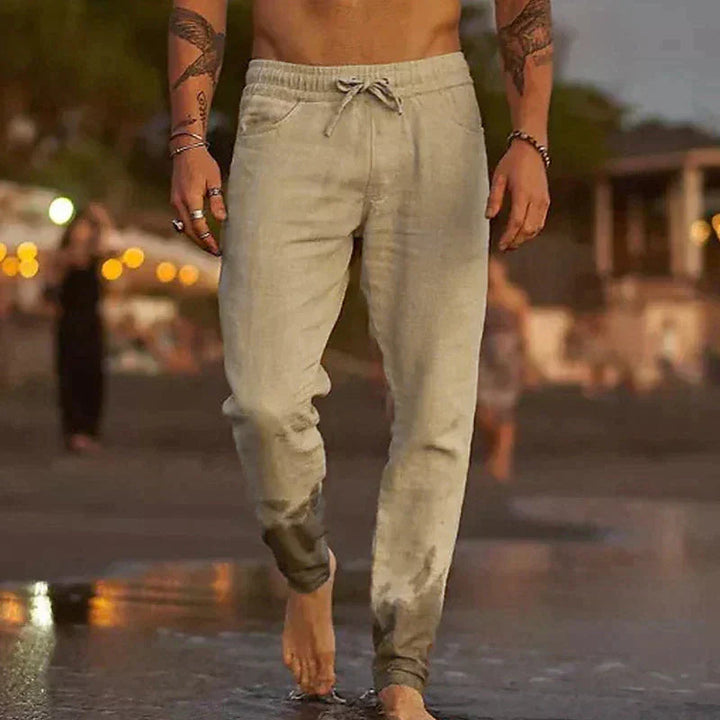 LAURENT MONACO | PANTALONS DE PLAGE EN LIN CLASSIQUES POUR HOMMES