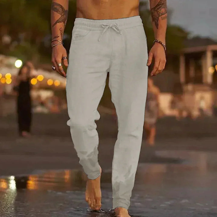 LAURENT MONACO | PANTALONS DE PLAGE EN LIN CLASSIQUES POUR HOMMES