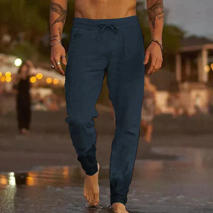 LAURENT MONACO | PANTALONS DE PLAGE EN LIN CLASSIQUES POUR HOMMES