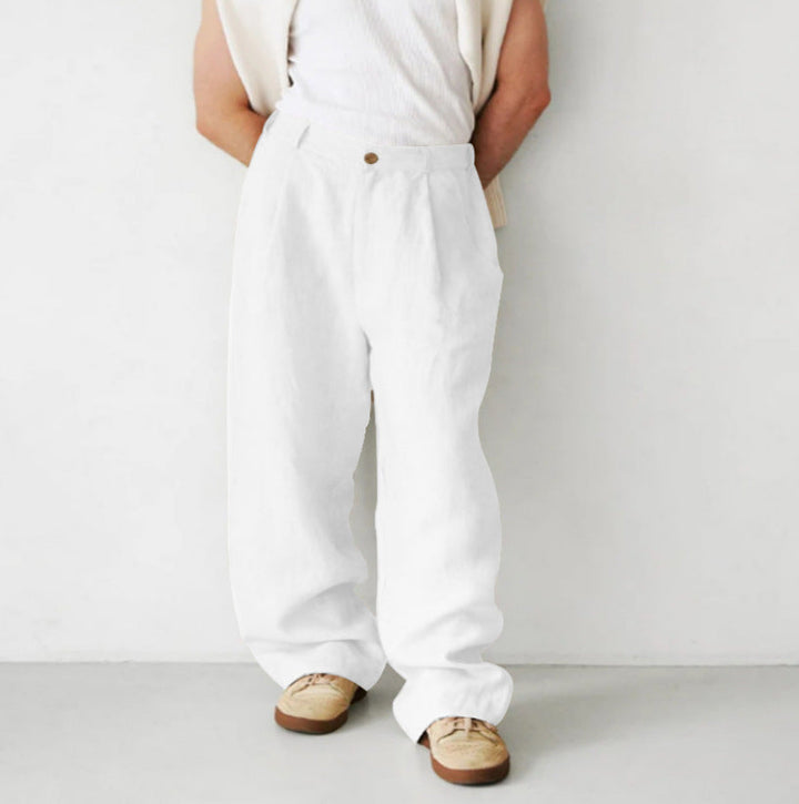 ÉTIENNE | PANTALON EN LIN À JAMBES LARGES