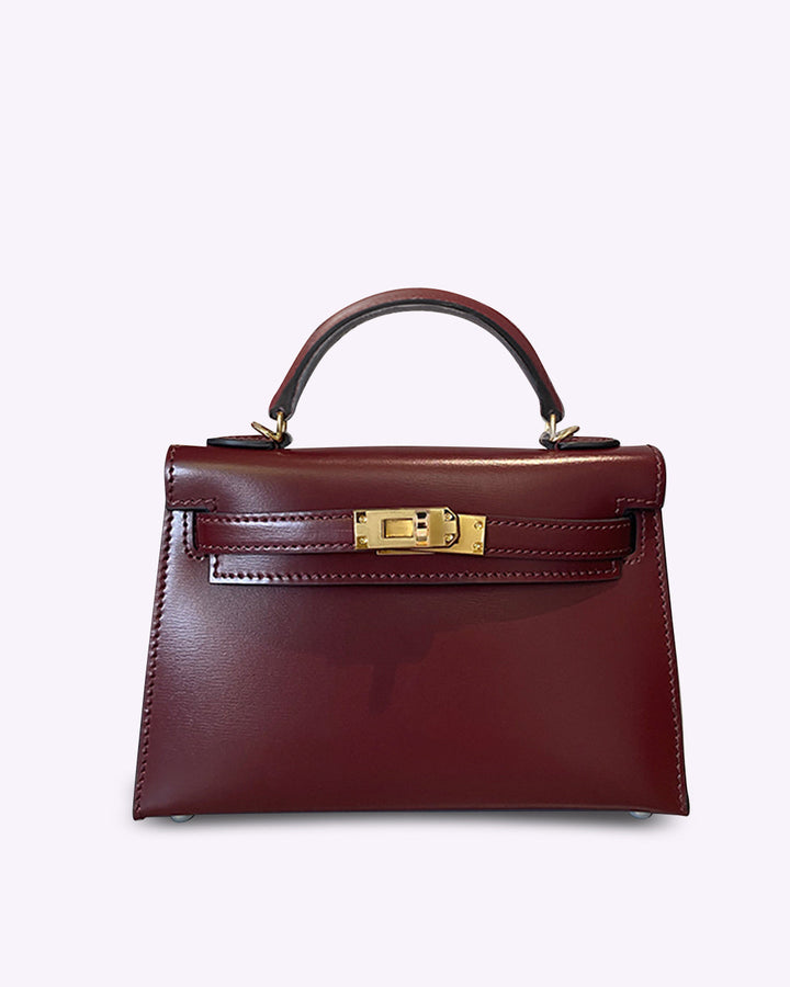 DELACROIX | MINI SAC EN CUIR BORDEAUX ÉLÉGANT
