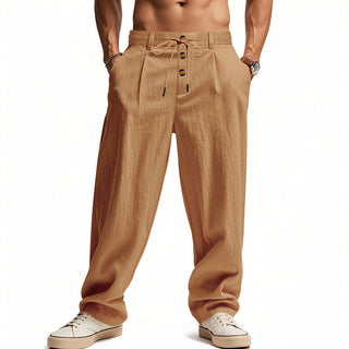 LAURENT MONACO | PANTALONS RELAXÉS EN LIN POUR HOMMES
