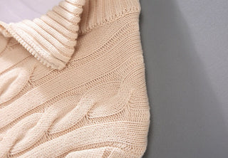 Pull Torsadé Élégance à Demi-Zip - Maison Claire et Sylvie