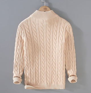 Pull Torsadé Élégance à Demi-Zip - Maison Claire et Sylvie