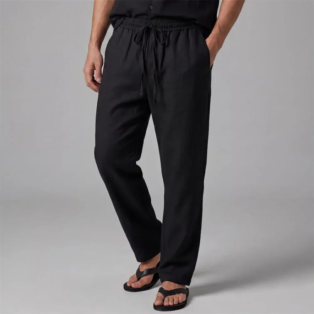 LAURENT MONACO | PANTALON DÉCONTRACTÉ EN LIN POUR HOMMES