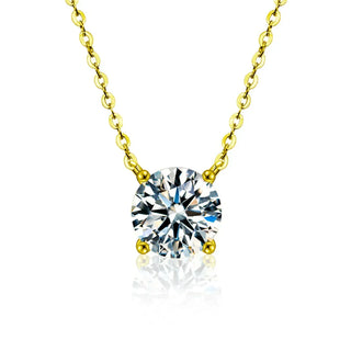 Collier en argent sterling plaqué or avec zircon