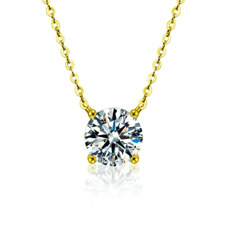 Collier en argent sterling plaqué or avec zircon