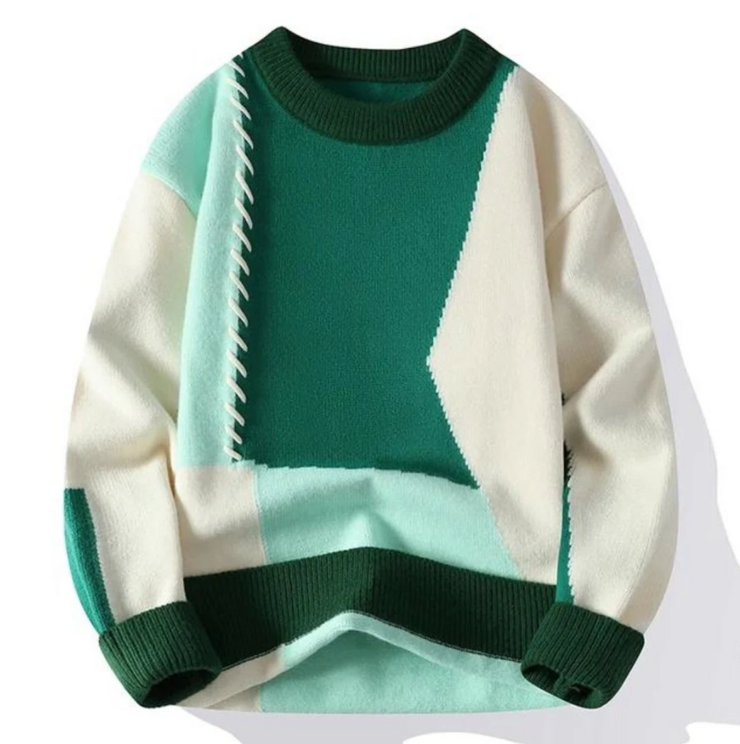 Pull en Patchwork Élégant en Laine Douce - Maison Claire et Sylvie