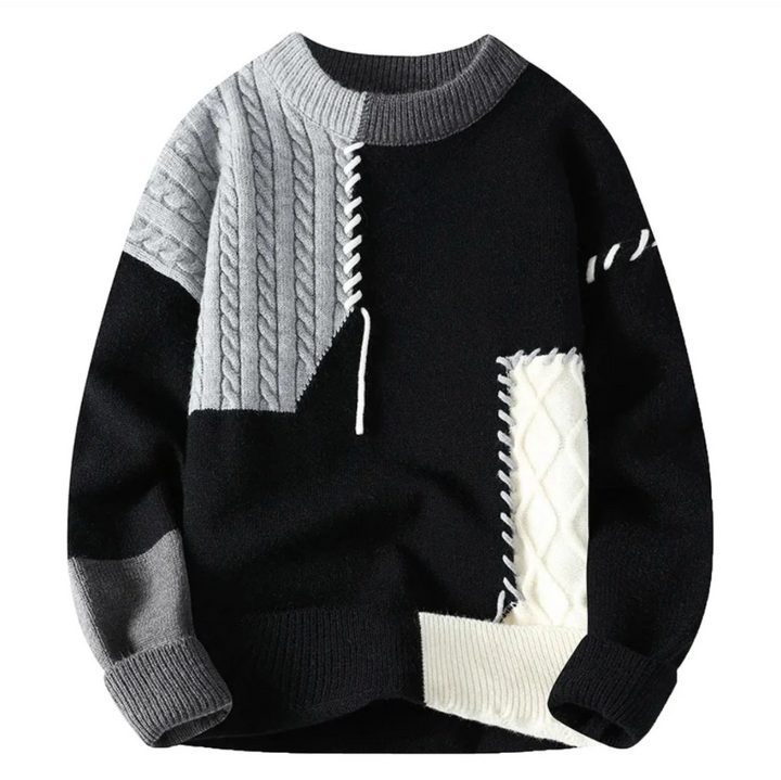 Pull en Patchwork Élégant en Laine Douce - Maison Claire et Sylvie