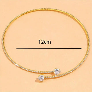 Collier Ras-du-Cou Cœur en Cristal