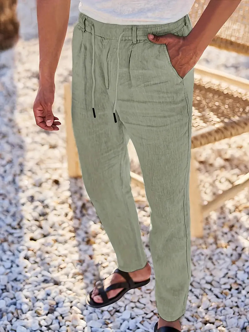 NICHOLS | PANTALONS LARGES EN LIN AVEC CORDON