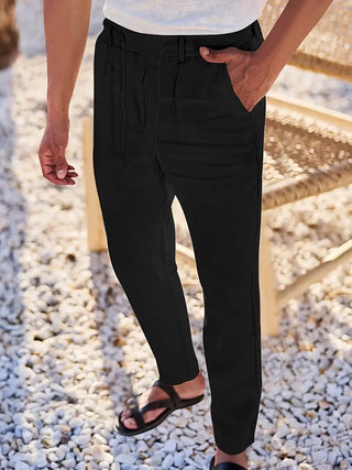 NICHOLS | PANTALONS LARGES EN LIN AVEC CORDON
