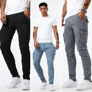 LAURENT MONACO | JEANS CARGO EN DENIM POUR HOMMES