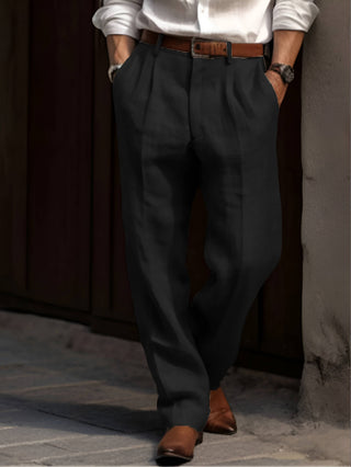 LAURENT MONACO | PANTALON PLISSÉ EN LIN POUR HOMME