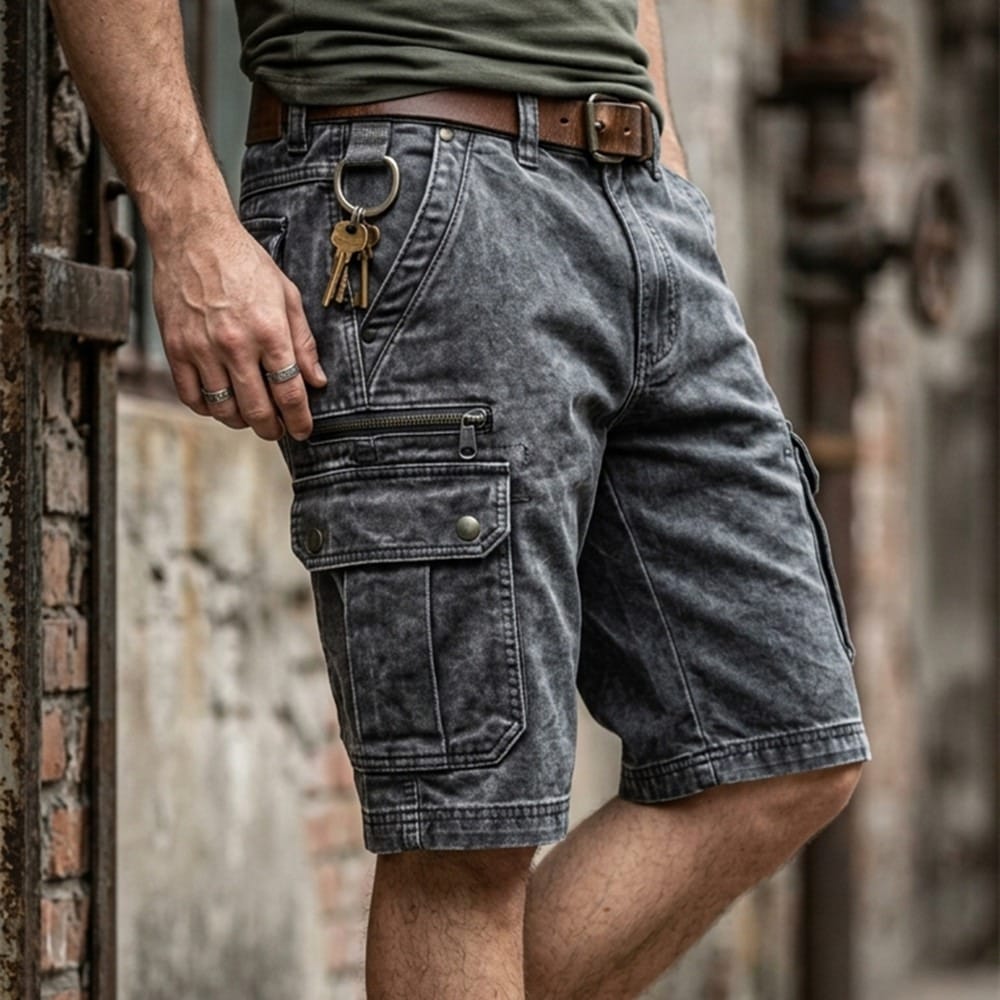 LAURENT MONACO | SHORT CARGO EN JEAN POUR HOMMES