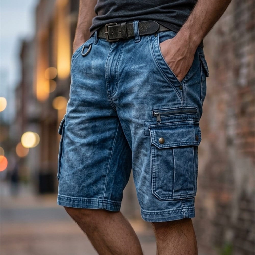LAURENT MONACO | SHORT CARGO EN JEAN POUR HOMMES
