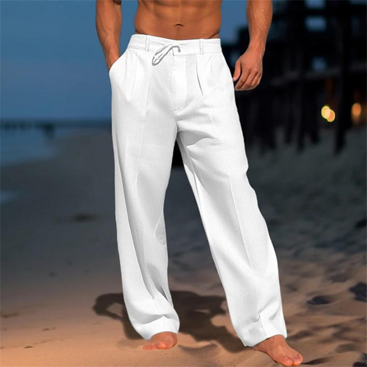 LAURENT MONACO | PANTALON EN LIN UNI POUR HOMME