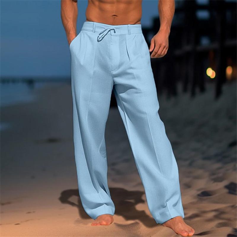 LAURENT MONACO | PANTALON EN LIN UNI POUR HOMME