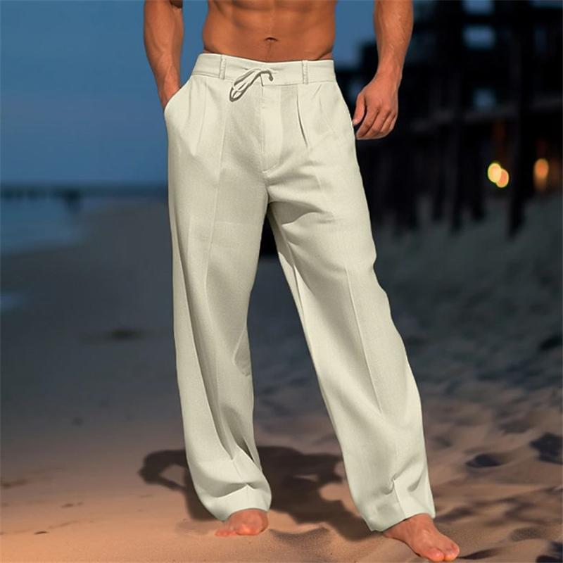 LAURENT MONACO | PANTALON EN LIN UNI POUR HOMME
