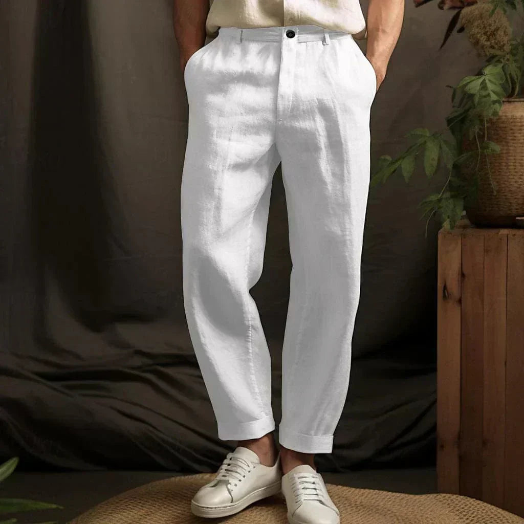 LAURENT MONACO | PANTALON D'ÉTÉ CLASSIQUE EN LIN POUR HOMME
