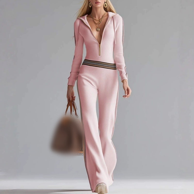Camille™ — Combinaison tricotée chic sportive rétro