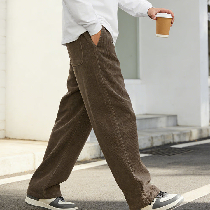LAURENT MONACO | PANTALONS EN CORDUROY À TAILLE ÉLASTIQUE POUR HOMMES