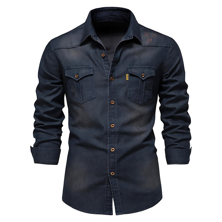 Chemise en Denim Chic - Élégance intemporelle chez Maison Claire et Sylvie