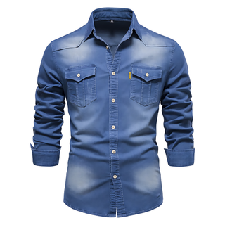 Chemise en Denim Chic - Élégance intemporelle chez Maison Claire et Sylvie