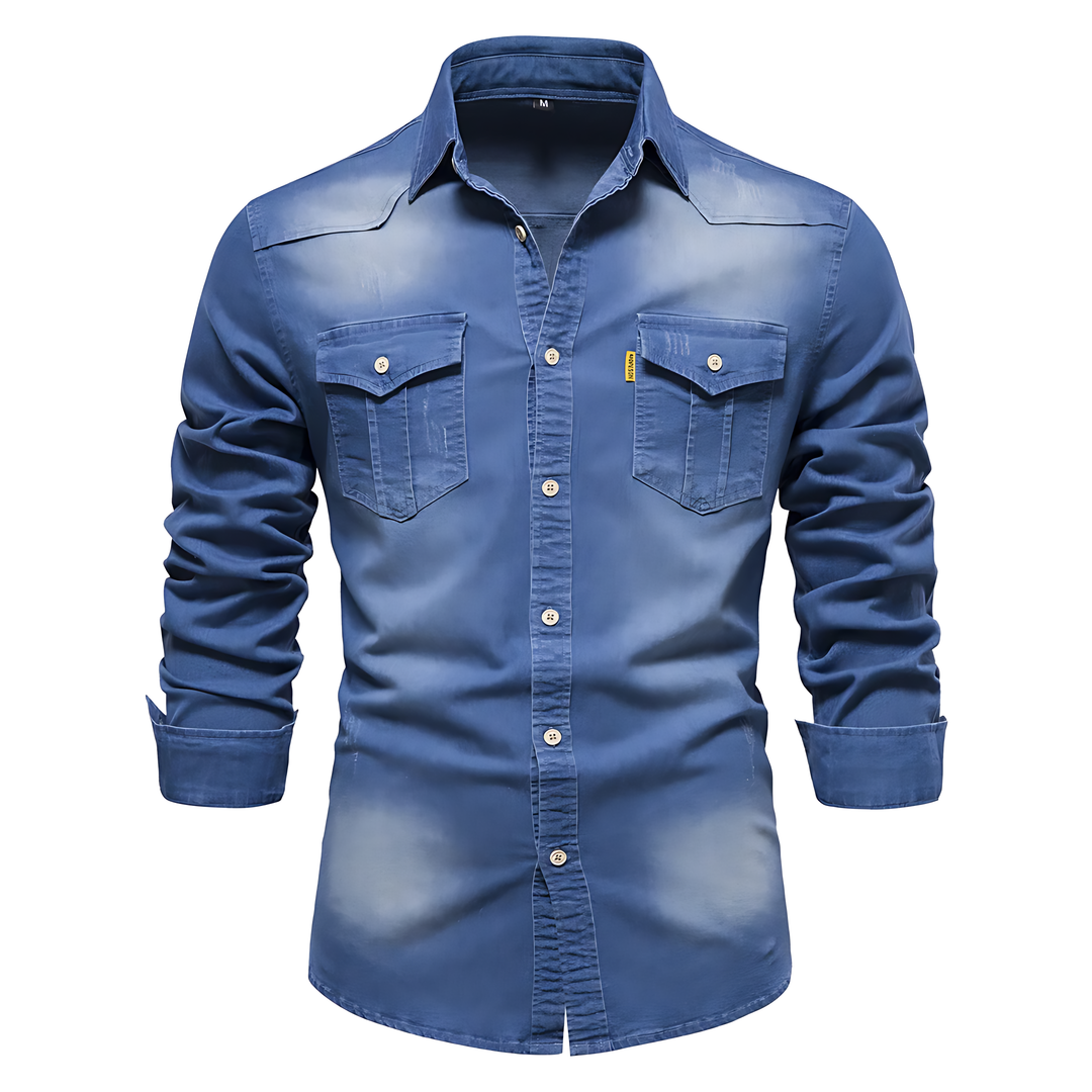 Chemise en Denim Chic - Élégance intemporelle chez Maison Claire et Sylvie