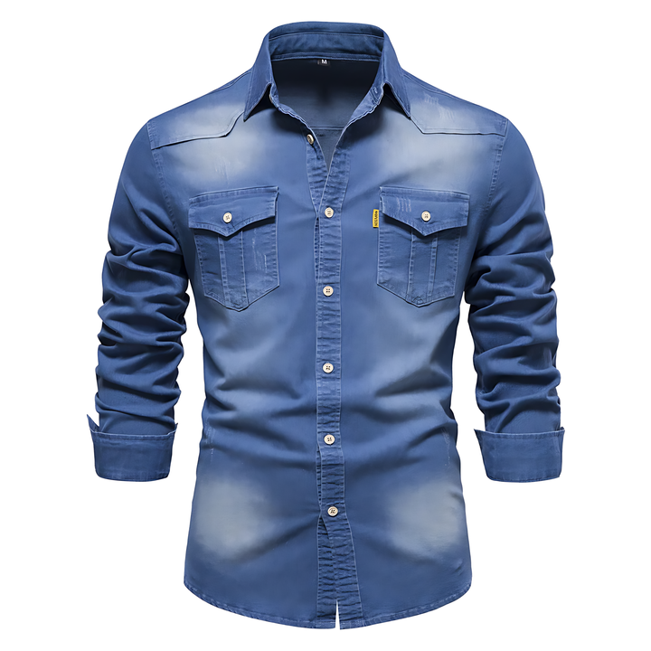 Chemise en Denim Chic - Élégance intemporelle chez Maison Claire et Sylvie